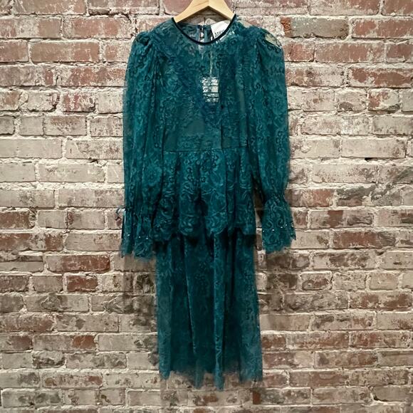 NWT ANIYE BY Green Lace Abito Mindy Midi Dress Size XS - Picture 2 of 7